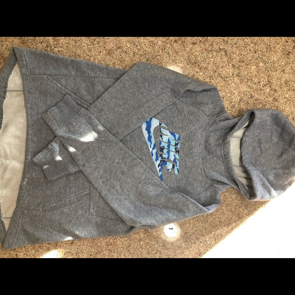 Nike Girls Sweatshirt Size M Grey Preowned Retail $65